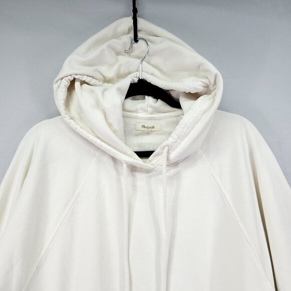 Madewell Hooded Cocoon Sweatshirt Size Large Relaxed Dolman Sleeve Ivory - Picture 13 of 14